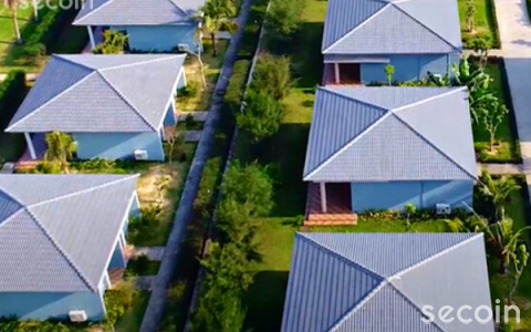 Phong cách hiện đại kết hợp cùng ngói màu